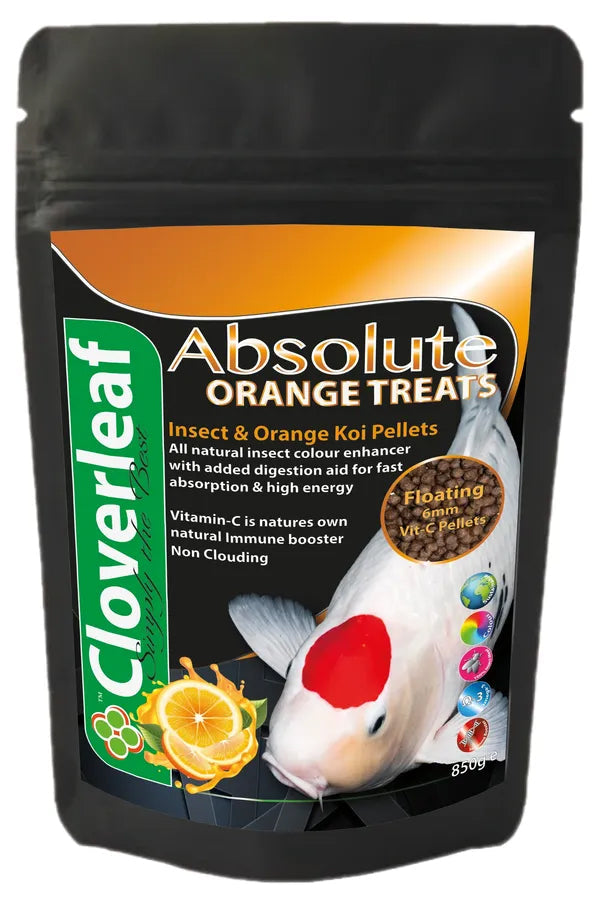 CLOVERLEAF ABSOLUTE INSECT & ORANGE KOI PELLETS 850G